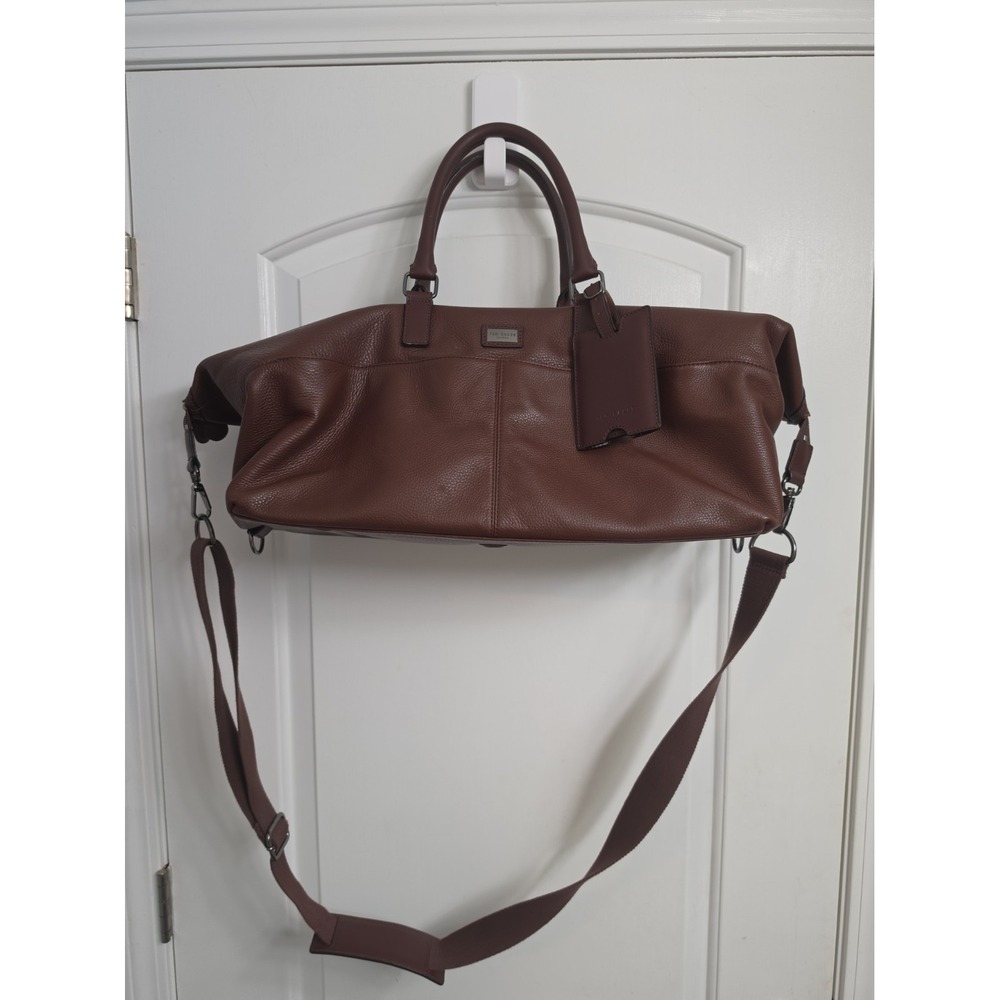 Ted Baker "Tiger" Core Leather Holdall Duffle Bag in tan/brown